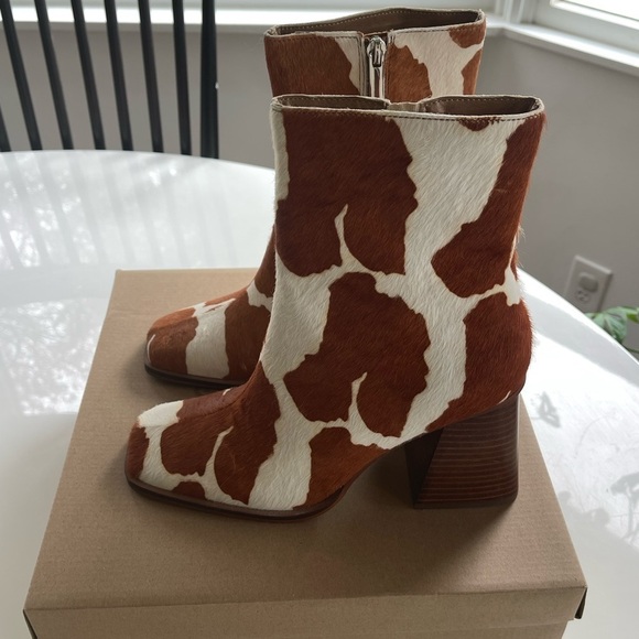 Steve Madden Nara-C Calf Hair Chunky Heel Boots - 7.5 - Picture 3 of 7